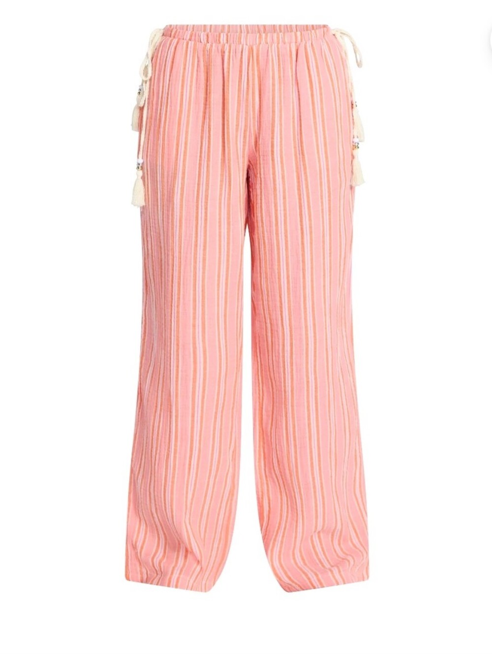 No Boundaries Cotton Gauze Side Tie Beach Pants, 31.5" Inseam,